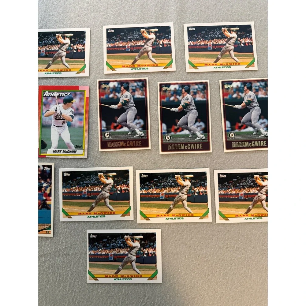 Mark McGwire Baseball Card Lot 18 Topps Oakland A's Mixed Years Raw MLB Cards